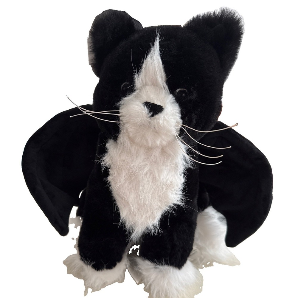 Halloween POTTERY Barn Jinxy Boo the Bat Wing Cat Shaped Pillow 13 Inch Plush